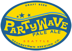 Partywave Pale Ale tap handle label